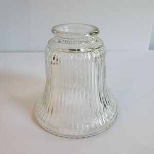 Vintage Light Shade Fan Iridescent Clear Glass Ribbed for Replacement